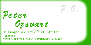 peter ozsvart business card